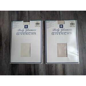VINTAGE Lot of 2X GIVENCHY Body Gleamers Lycra Sheer Leg Control Top Pantyhose D